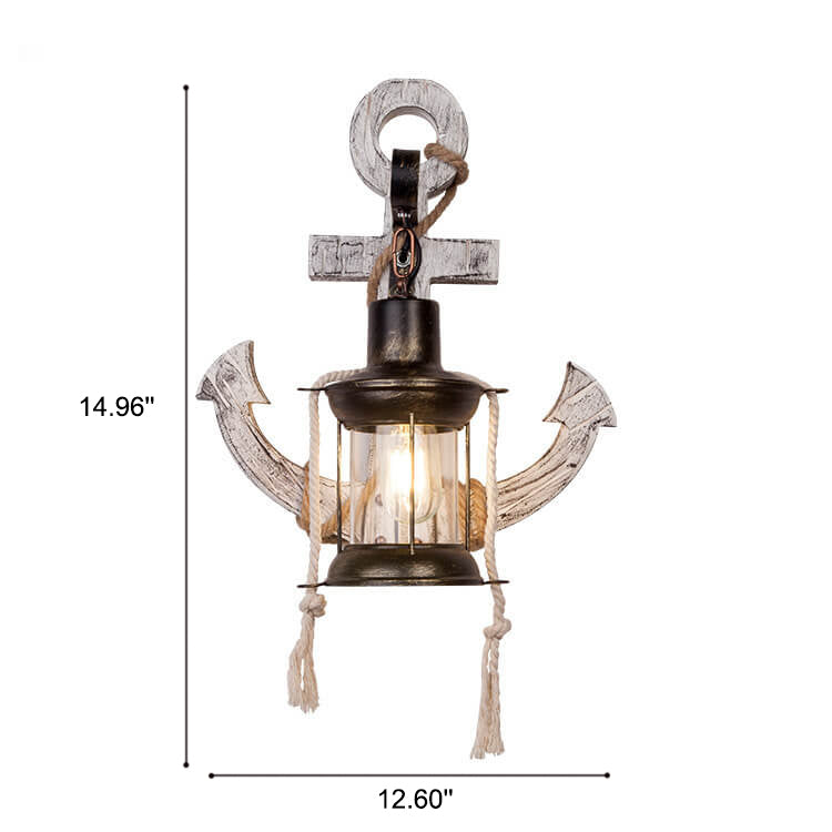 Robuuste Houten Ankerlamp