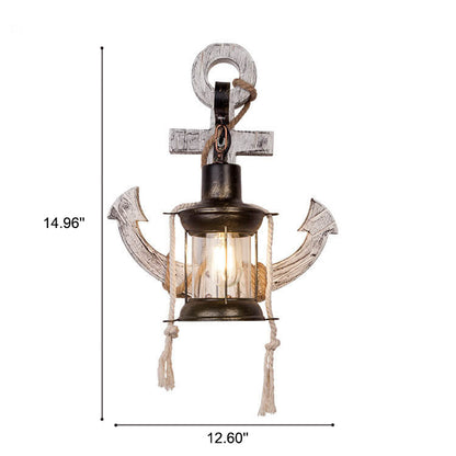 Robuuste Houten Ankerlamp