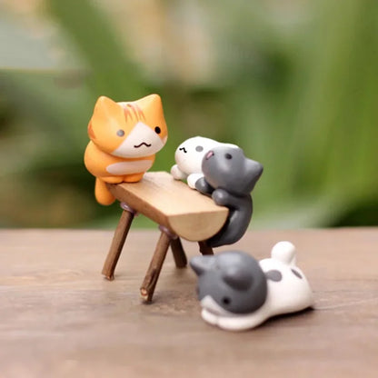 6-delige Gelukkige Kat Miniatuur Tuinset