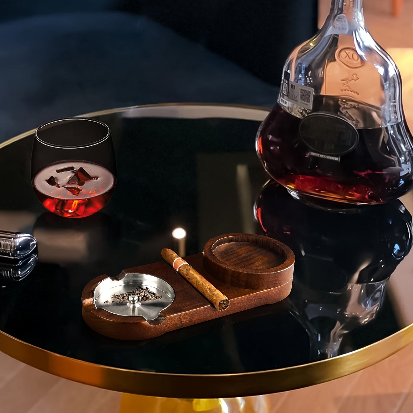Sigarenasbak en Whiskyglasbak