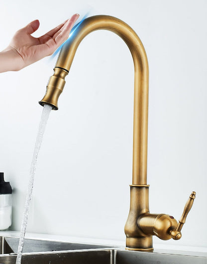 Antique Bronze Kitchen Faucet with Touch Control
