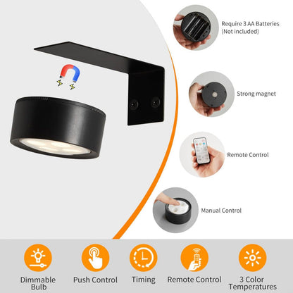 3 pc Batterij LED Magnetisch, Dimbaar, Met Afstandsbediening