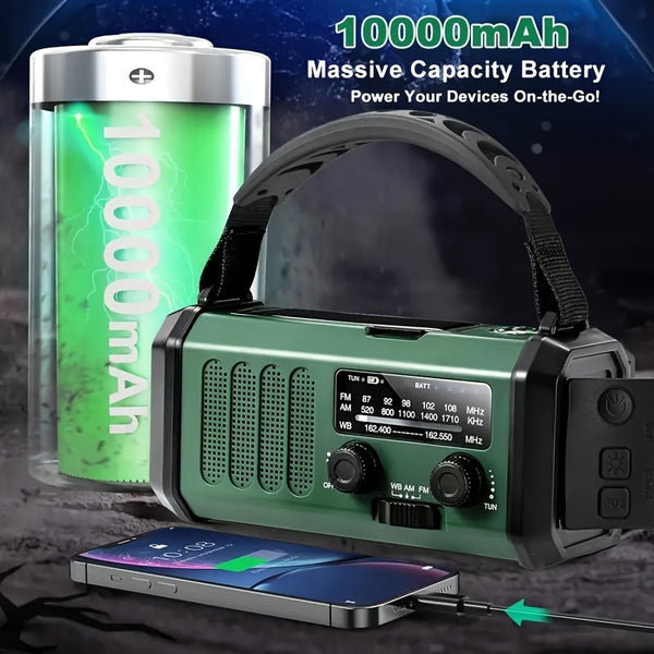 Noodradio met Zonne-energie