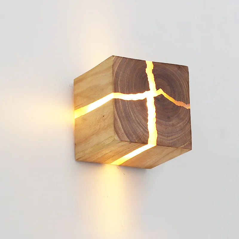Creatieve Houten Kubus Lamp