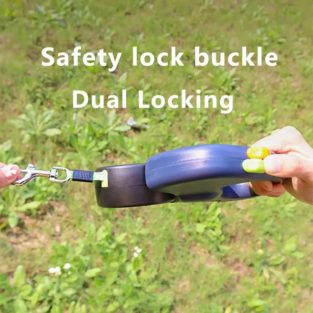 Auto Retractable Dubbele Hondenriem met Zaklamp