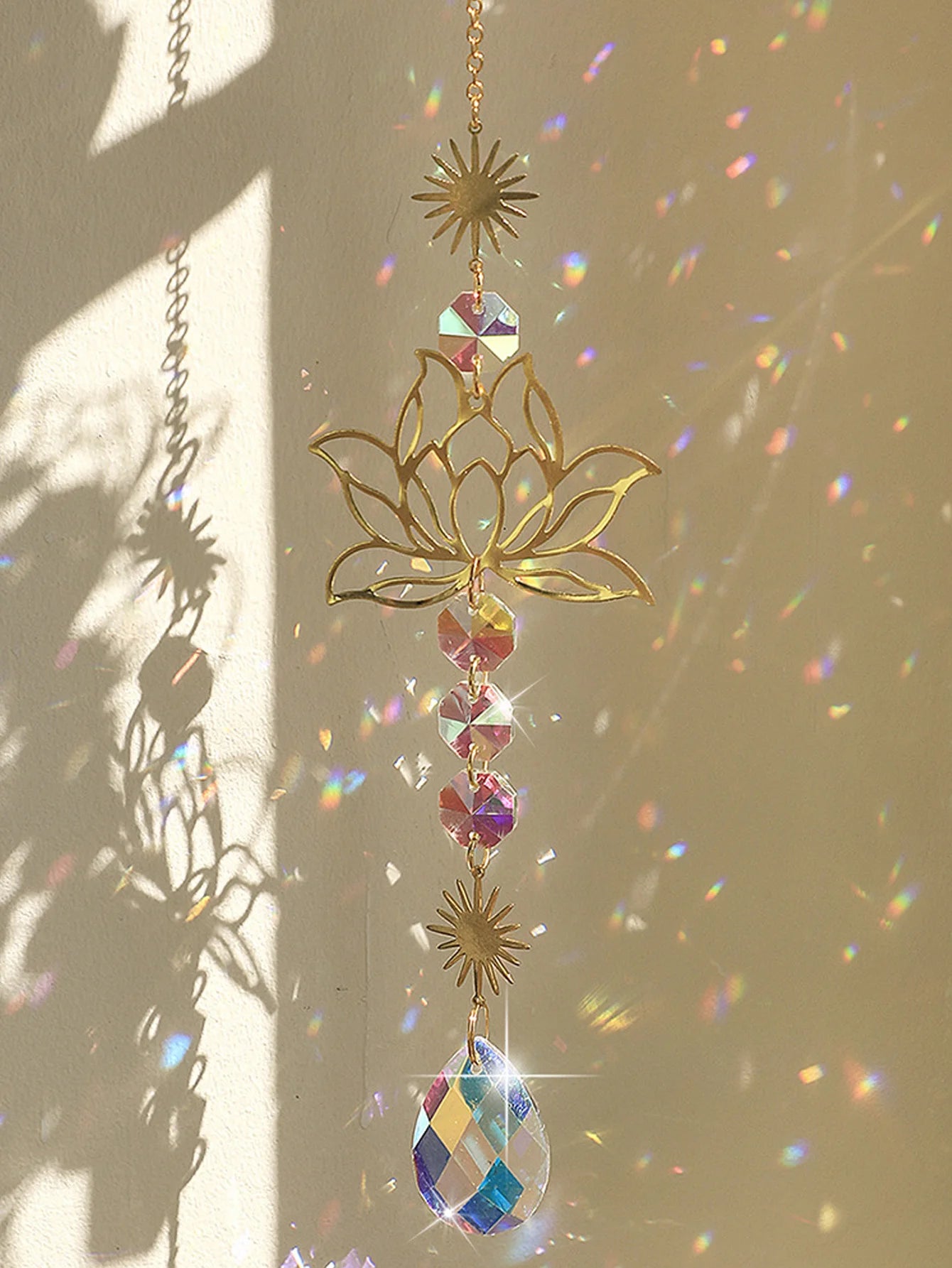 Gouden Lotus Zonvanger Crystal Sieraad
