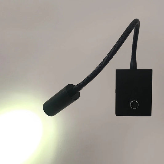 LED Wandlamp 3W – Zwart | Flexibele Bedlamp met Schakelaar – 220V Binnenverlichting