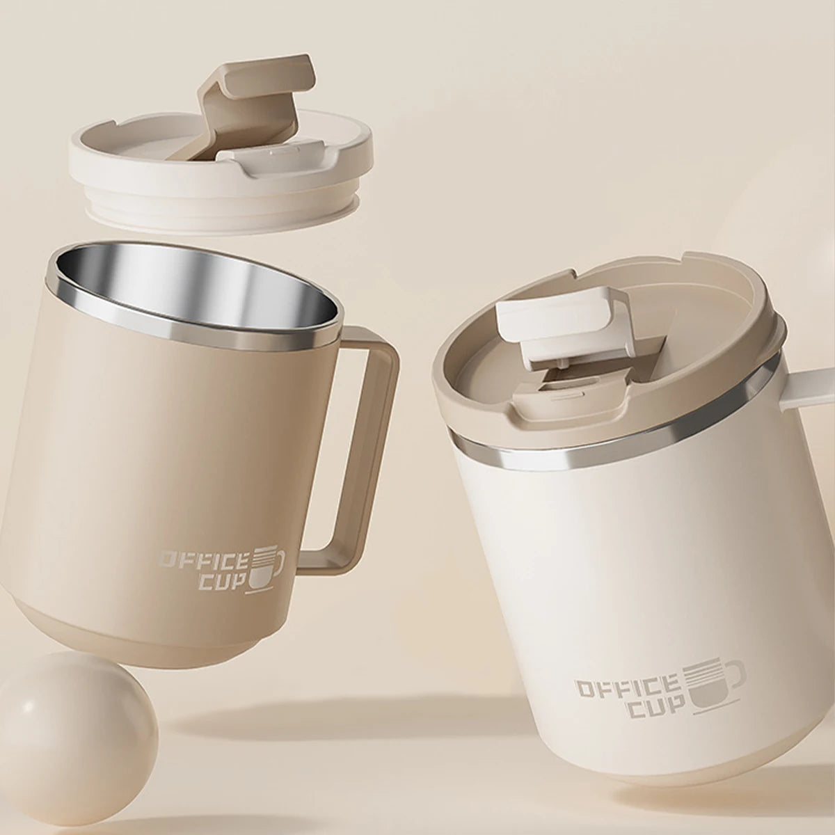 Thermo Koffiemok Met Handvat RVS