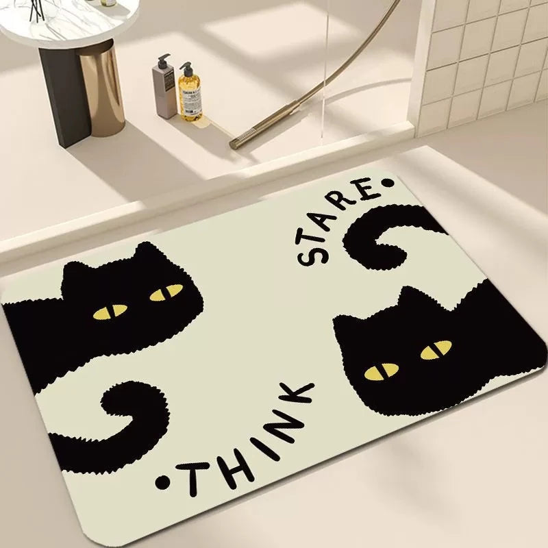Welkom Kat Deurmat Zwart Gezellig