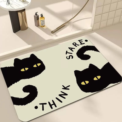 Welkom Kat Deurmat Zwart Gezellig