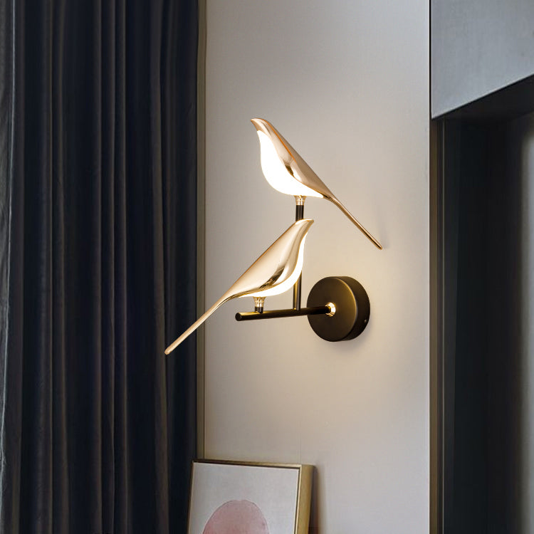 Gouden Vogel LED Wandlamp