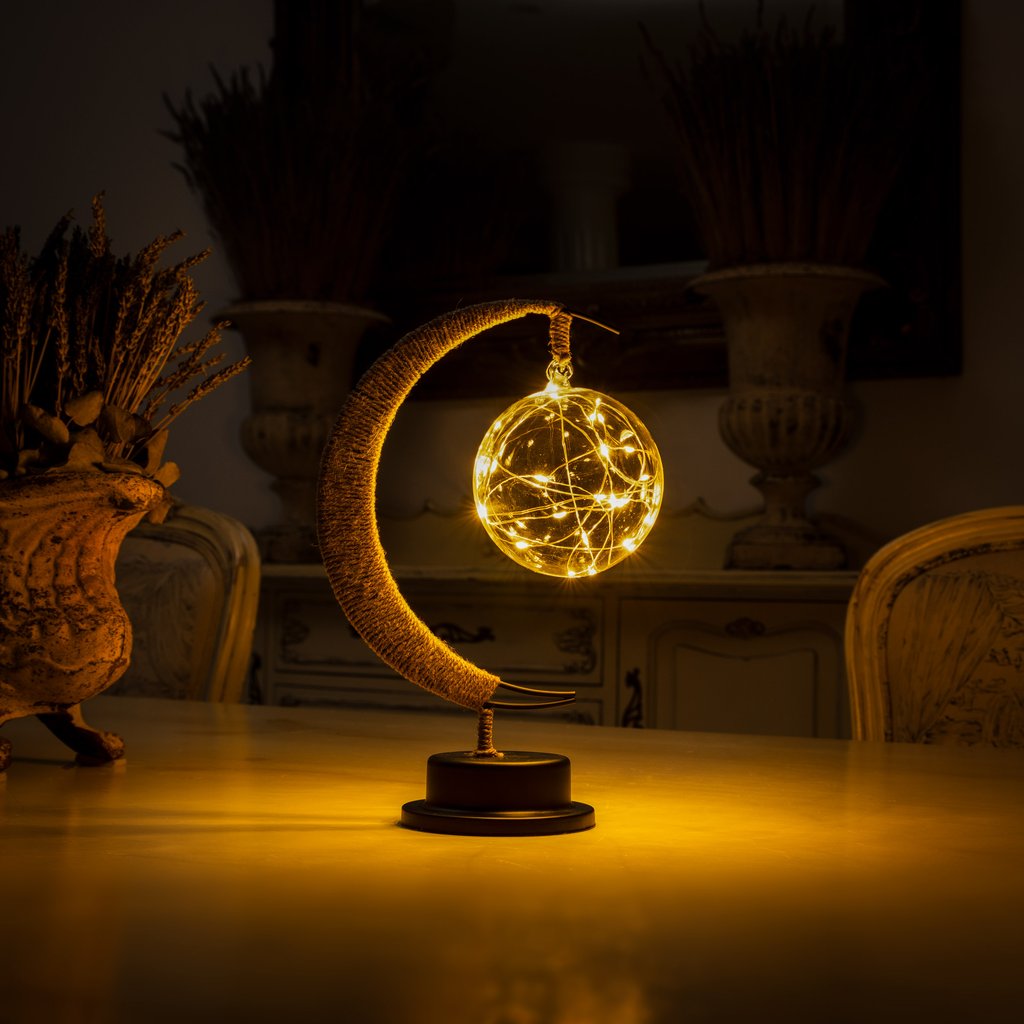 Maanlamp Rotan Handgemaakt LED