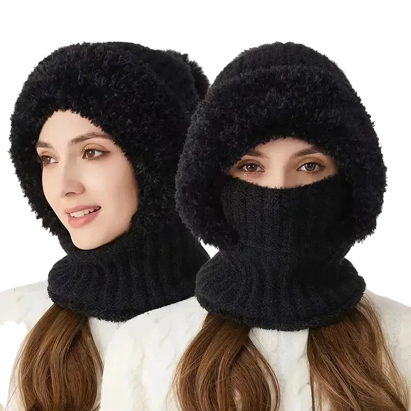 Warme Fleece Muts met Nekwarmer