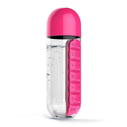 Waterfles met Pillendoos – 2-in-1 Medicijnhouder