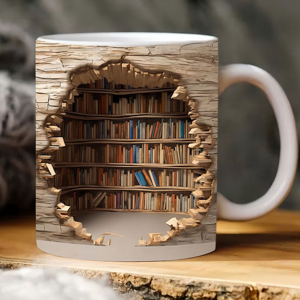 3D Boekenplank Ceramic Mok