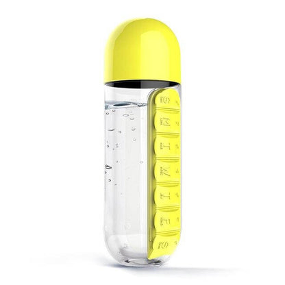 Waterfles met Pillendoos – 2-in-1 Medicijnhouder