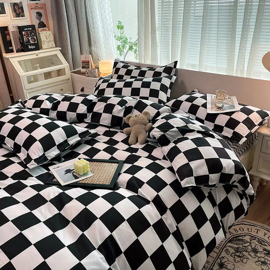Geruite Beddengoed Set