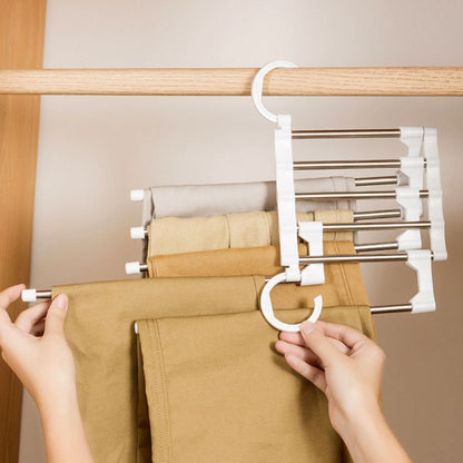 Multifunctioneel opbergrek verstelbare broekenhanger 5-in-1