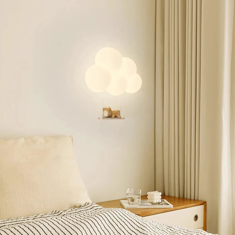 Kinderkamer Wandlamp Cloud en Monkey