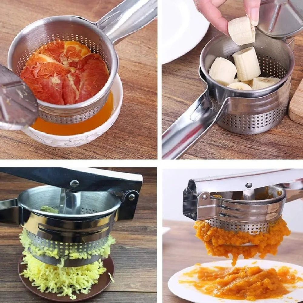 Krachtige Aardappelstamper RVS Ergonomisch Keukenhulp