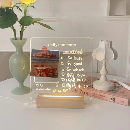Acryl Notitie Herinnering Decoratief Bord Licht