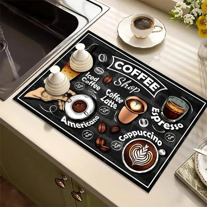 Retro Koffiepatroon Placemats 4 Stukken
