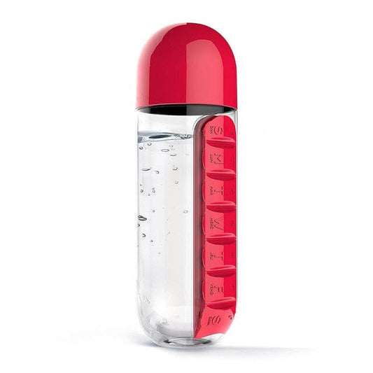 Waterfles met Pillendoos – 2-in-1 Medicijnhouder