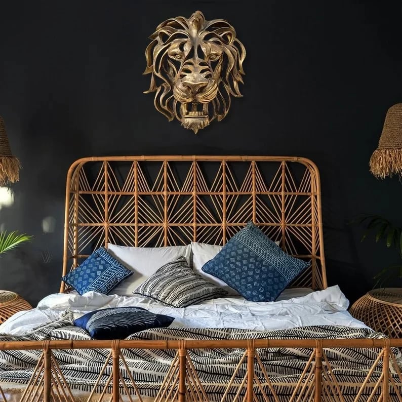 Gouden Leeuwenkop Muurdecoratie