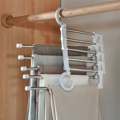 Multifunctioneel opbergrek verstelbare broekenhanger 5-in-1