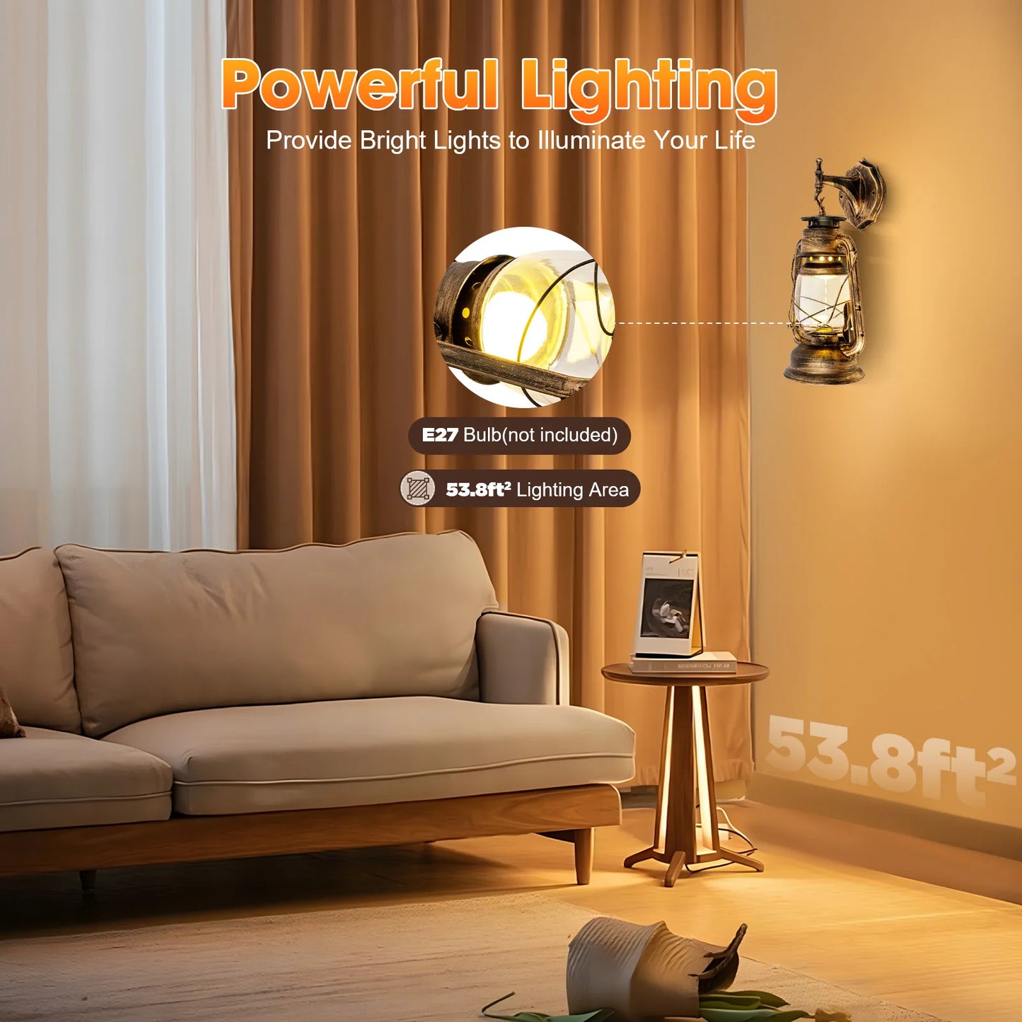 Vintage Lantaarn Wandlamp