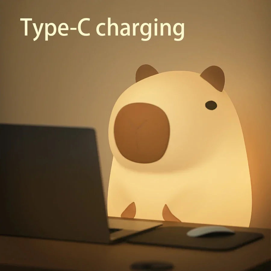Schattige Capybara LED-bedlamp