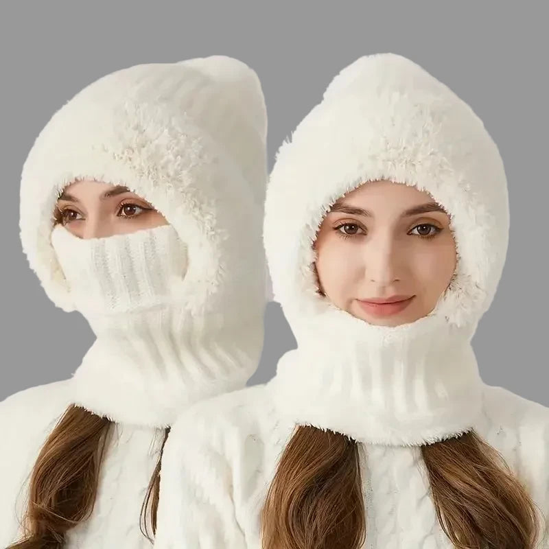 Warme Fleece Muts met Nekwarmer