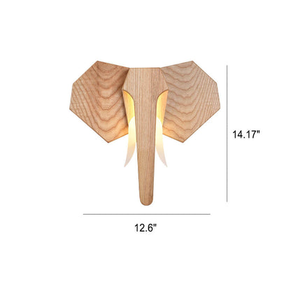 Houten Olifant Wandlamp