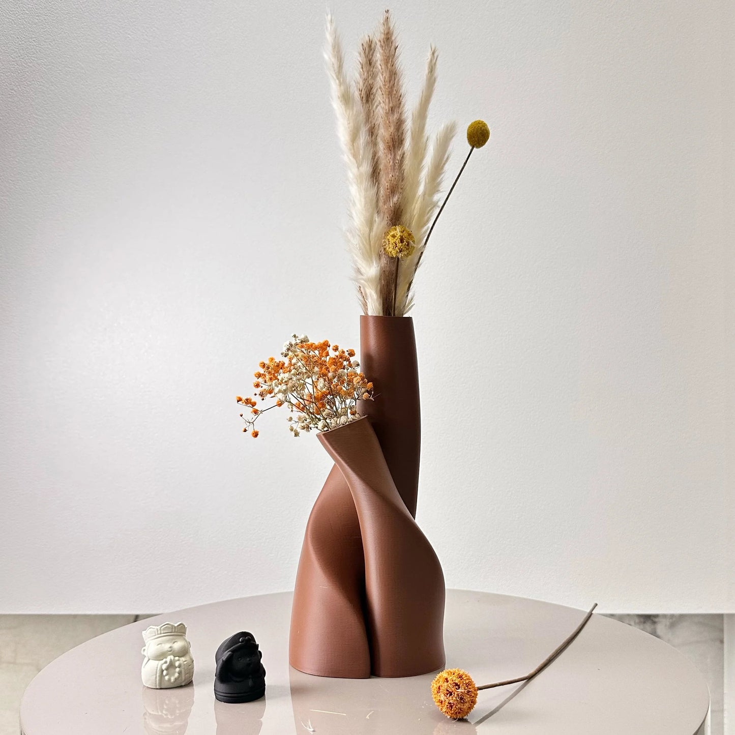 Couple Vaas met gedroogde bloemen