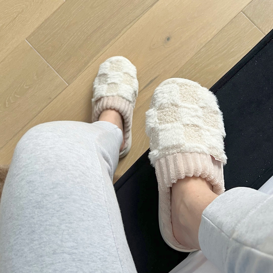 Winter Teen Wrap Warme geruite Katoenen Pantoffels