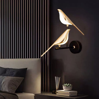 Gouden Vogel LED Wandlamp