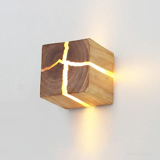 Creatieve Houten Kubus Lamp