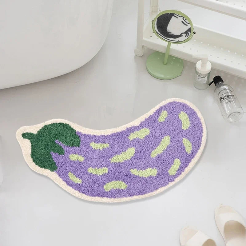 Antislip Fruit Boogvormig Waterabsorberend Badkamerkleed Toilet