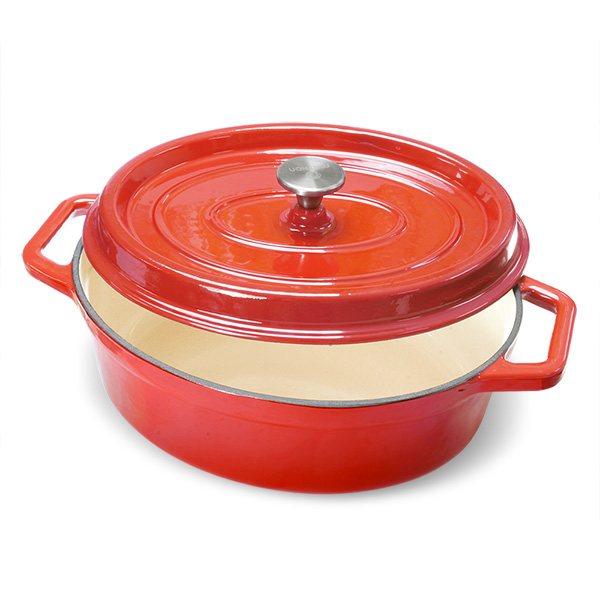Pan met deksel geëmailleerd aluminium