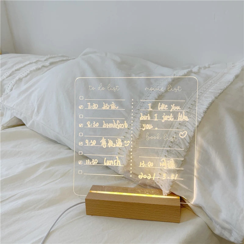 Acryl Notitie Herinnering Decoratief Bord Licht
