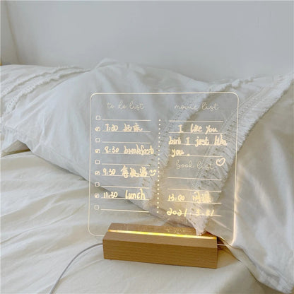 Acryl Notitie Herinnering Decoratief Bord Licht