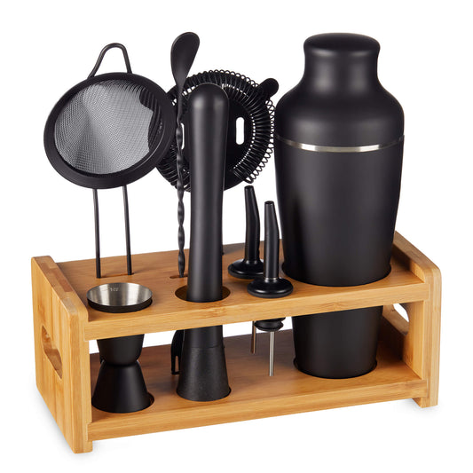 Stijlvolle Matzwarte Cocktail Shaker Set