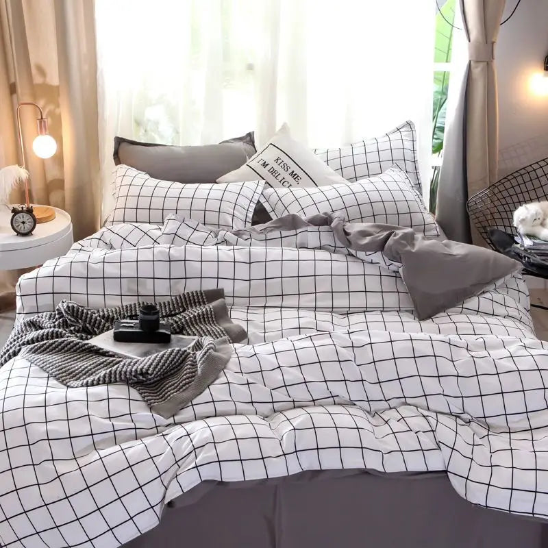 Geruite Beddengoed Set
