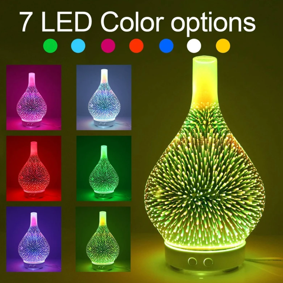 7 Kleur 3D Vuurwerk Aromadiffuser