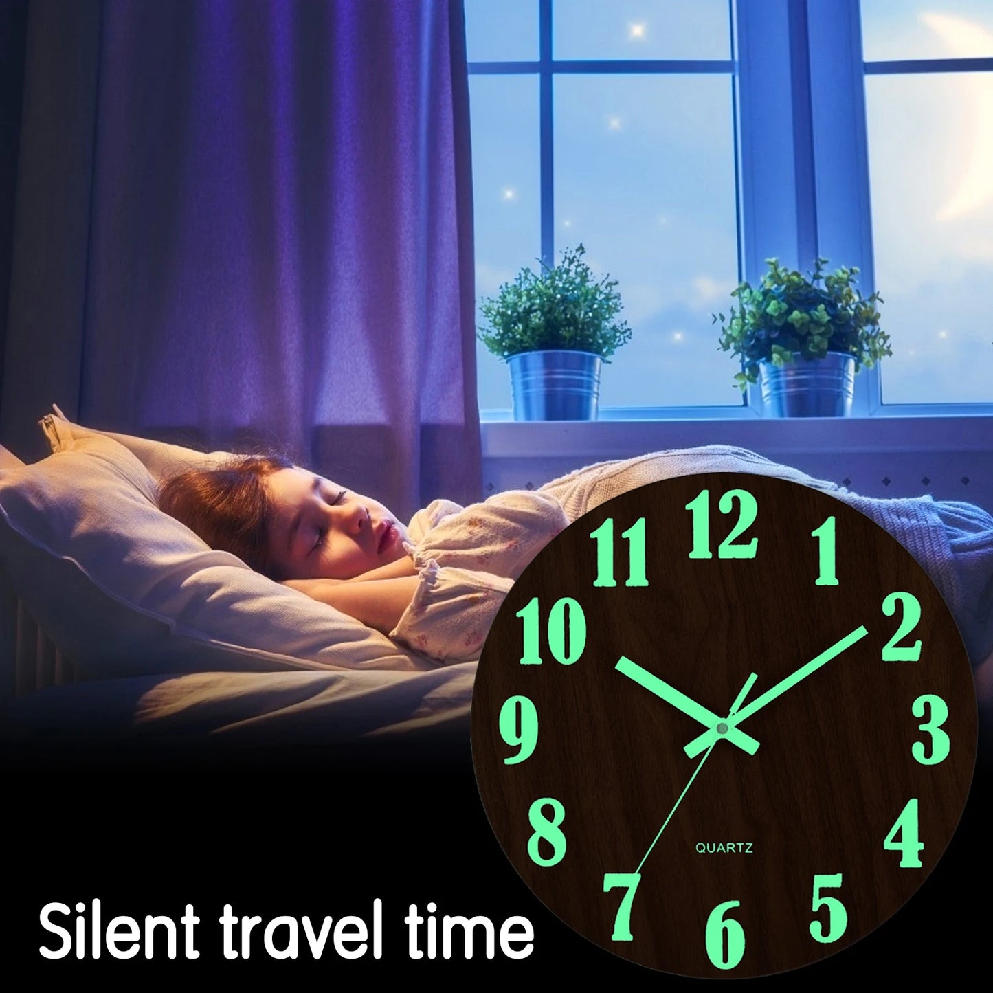 Glow in the Dark Stralende Wandklok