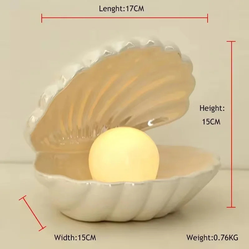 Zeemeermin Parel Schelp Lamp