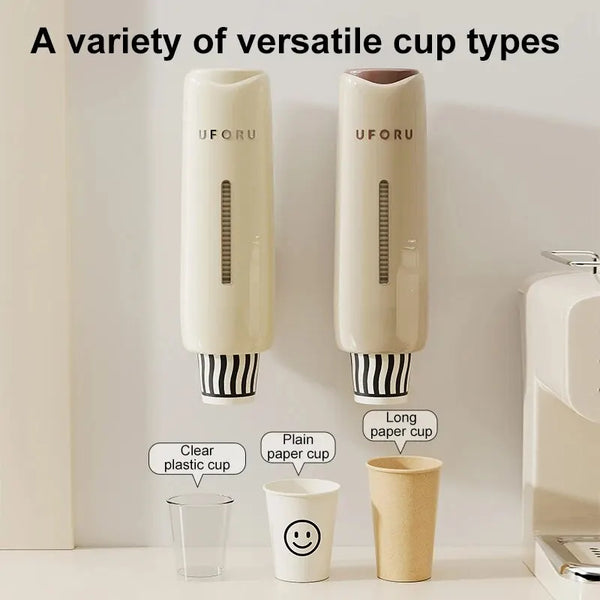 Wall-mounted No-Drill Cup Dispenser