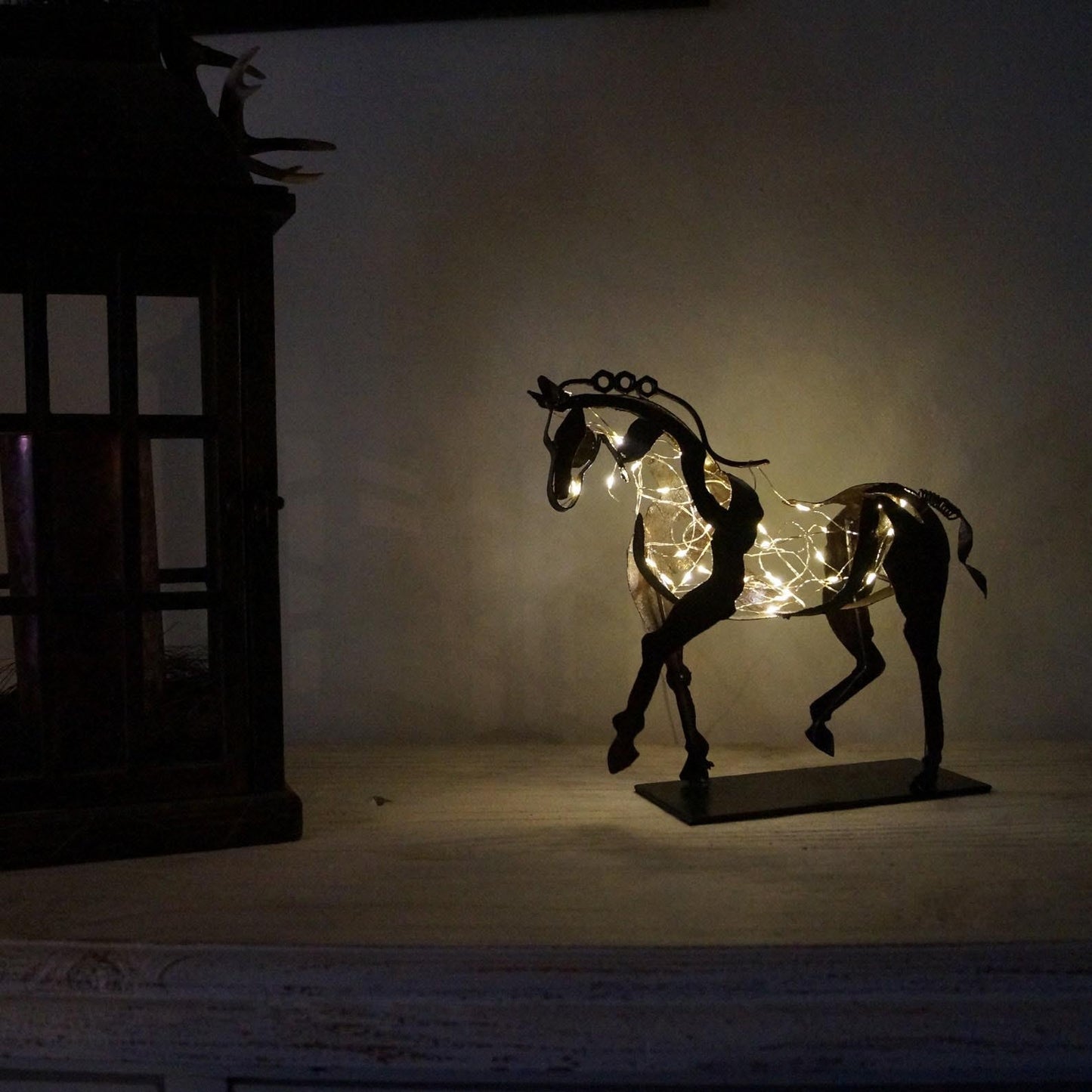 Rustieke Paarden Beeldje Lamp