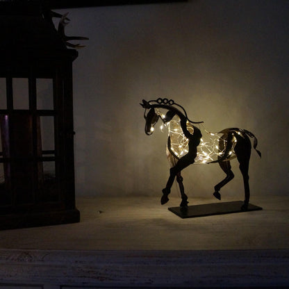 Rustieke Paarden Beeldje Lamp