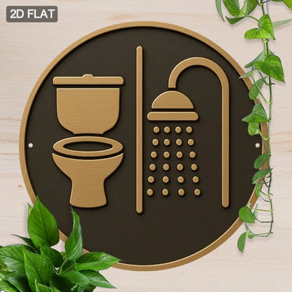 Modern Douche Toilet Pictogram Bord